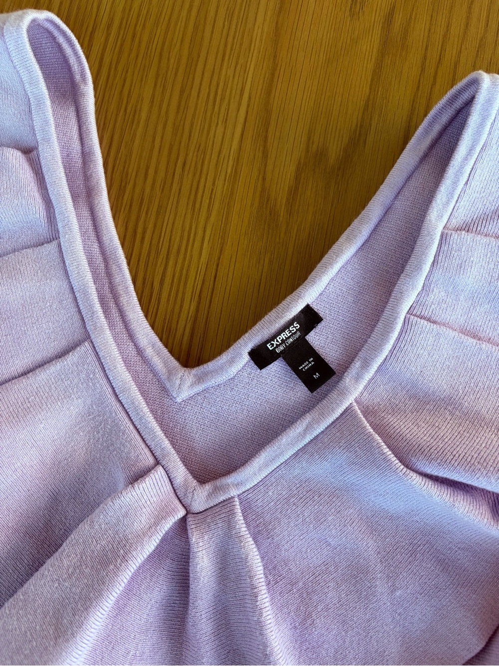 Express Lavender Ruffle V-Neck Tank - Picture 2 of 2